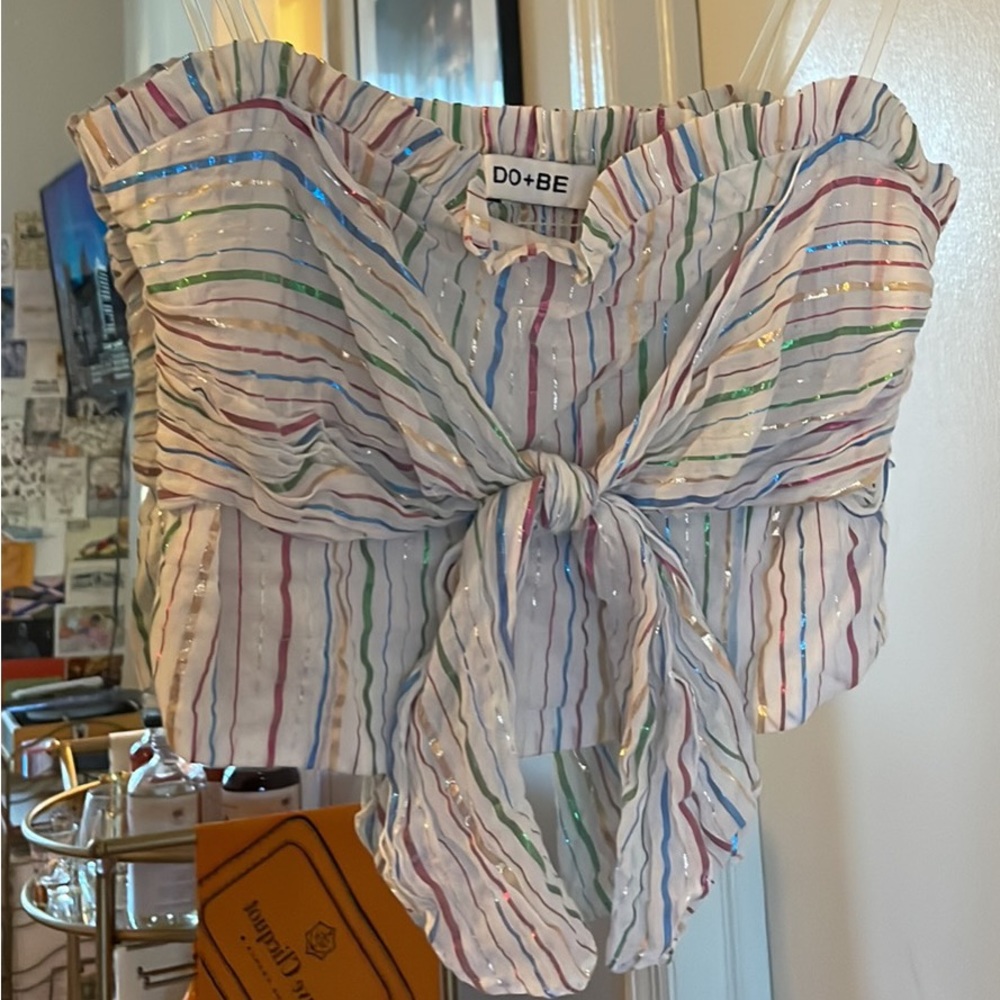 Striped Strapless Top